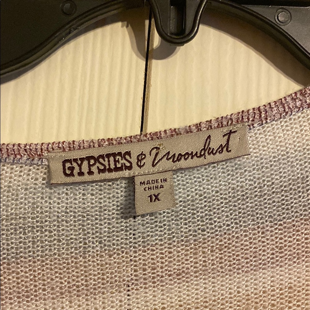 Pick 5 for $20! Gypsies & Moondust V-Neck Sweater with Earthy Stripes - Picture 2 of 2